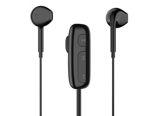 WiWU BE313 Bluetooth Wired Earphone with strong Magnetic Clamp Sports Earbuds Stereo Sound HiFi Wired Headphone with Mic Up to 11 Hours - Black